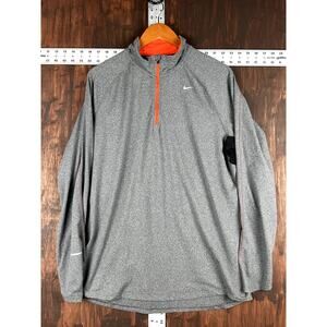 Nike Running Element 1/4 Zip Pullover Moisture Wicking Pullover Gray‎ Mens Large